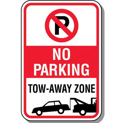 Tow Away Zone Signs - Tow-Away No Parking (With Graphic)