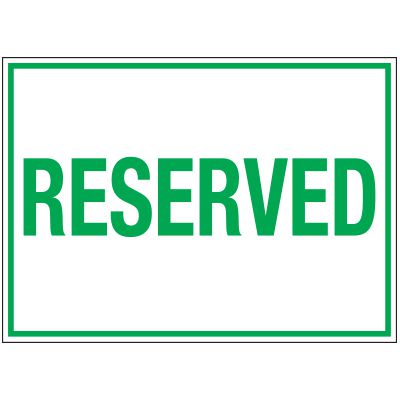 Traffic Cone Sign - Reserved