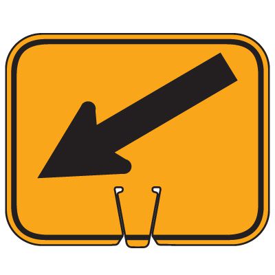 Traffic Cone Signs - Arrow Down Left