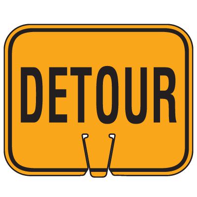 Traffic Cone Signs - Detour