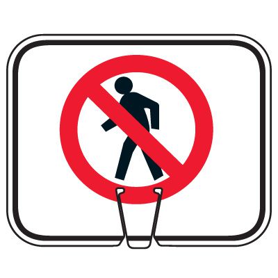 Traffic Cone Signs - Do Not Walk Symbol