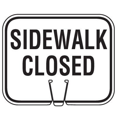 Traffic Cone Signs - Sidewalk Closed