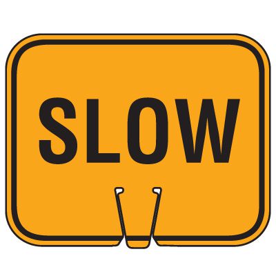 Traffic Cone Signs - Slow
