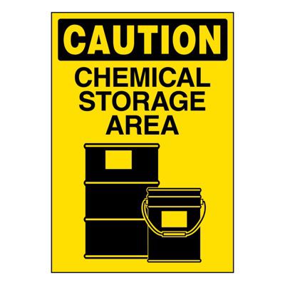 Ultra-Stick Signs - Caution Chemical Storage