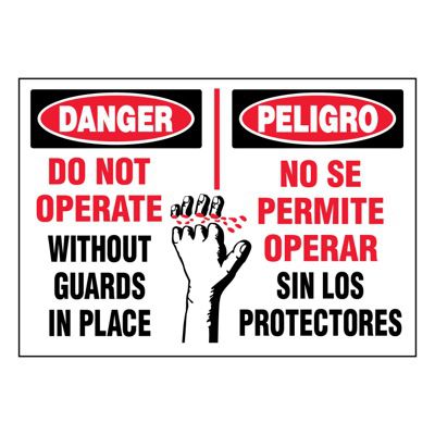 Ultra-Stick Signs - Danger Do Not Operate (Bilingual)