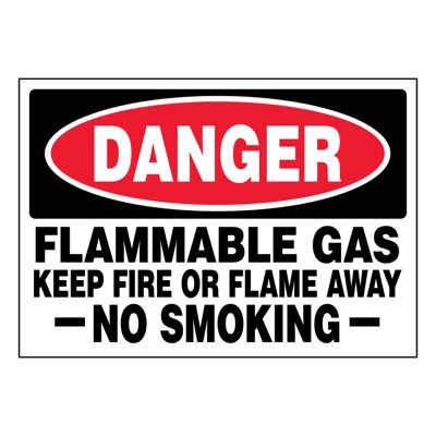 Ultra-Stick Signs - Danger Flammable Gas
