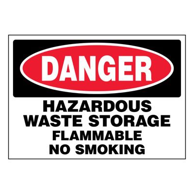 Ultra-Stick Signs - Danger Hazardous Waste Storage