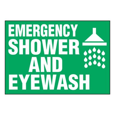 Ultra-Stick Signs - Emergency Shower And Eyewash