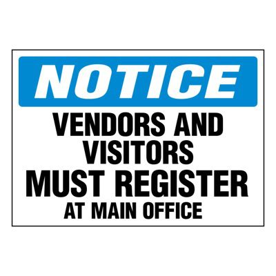 Ultra-Stick Signs - Notice Vendors Must Register