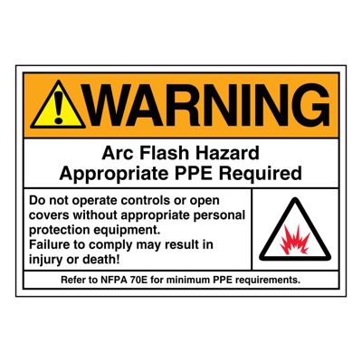 Ultra-Stick Signs - Warning Arc Flash Hazard
