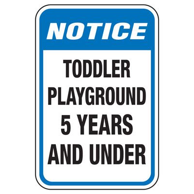 Unsupervised Play Area - Playground Sign