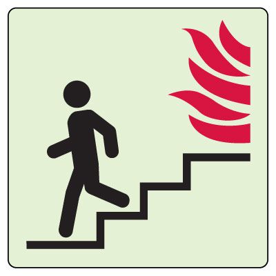 Use Stairs in Case of Fire (Down) Sign