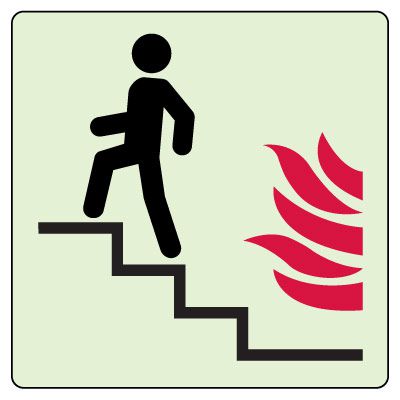 Use Stairs in Case of Fire (Up) Sign