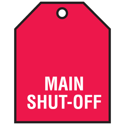 Main Shut-Off Vinyl Valve Indicator Tag
