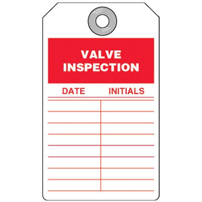 Valve Inspection Tag