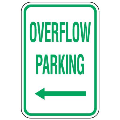 Visitor Parking Signs - Overflow Parking (Left Arrow)