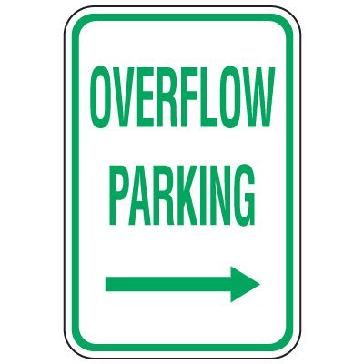 Visitor Parking Signs - Overflow Parking (Right Arrow)