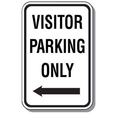 Visitor Parking Signs - Visitor Parking Only (Left Arrow)