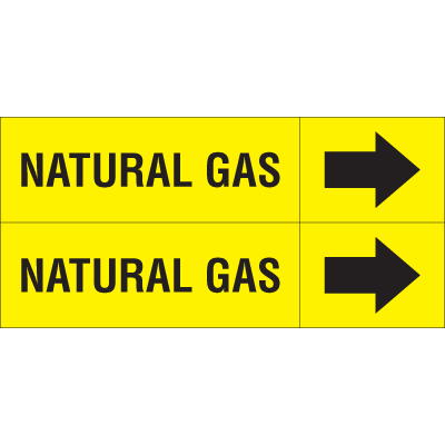 Weather-Code™ Self-Adhesive Outdoor Pipe Markers - Natural Gas