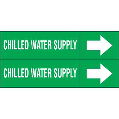 Weather-Code™ Self-Adhesive Outdoor Pipe Markers - Chilled Water Supply