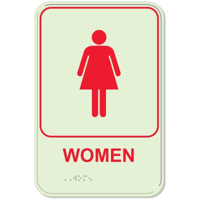 Women - Glo-Brite® ADA Braille Signs