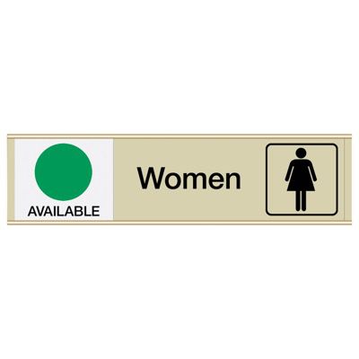 Women Available/In Use - Engraved Restroom Sliders