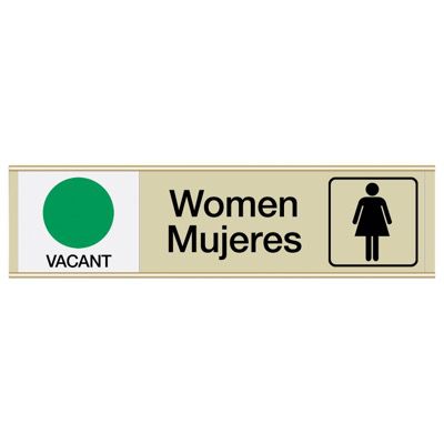 Women Vacant/Occupied - Bilingual Engraved Restroom Sliders