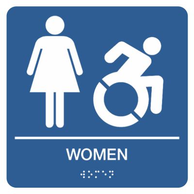 Women with Dynamic Accessibility Graphic - Graphic Braille Signs