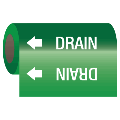 Wrap Around Adhesive Roll Markers - Drain