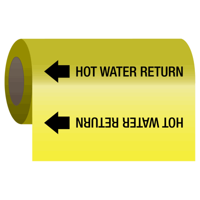 Wrap Around Adhesive Roll Markers - Hot Water Return