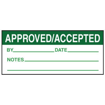 Write-On Action Labels - Approved / Accepted