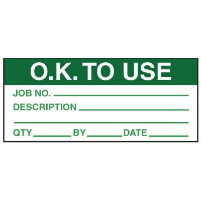 Write-On Action Labels - O.K. To Use