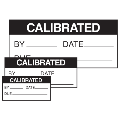 Self Laminating Labels - Calibrated By__Date__Due__