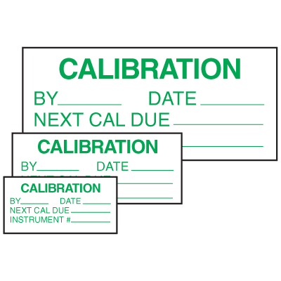 Calibration By Date Next Cal Due Self Laminating Labels