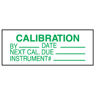 Calibration Instrument # Write On Labels
