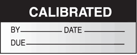 Write On Labels - Calibrated By__Date__Due__
