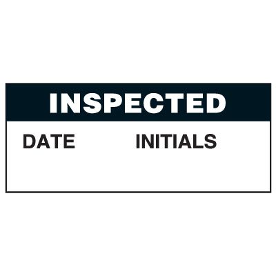 Write-On Status Roll Labels - Inspected Date ___ Initials ___