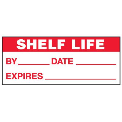 Write-On Status Roll Labels - Shelf Life By ___ Date ___ Expires ___