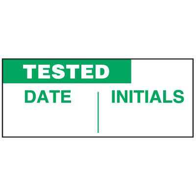 Write-On Status Roll Labels - Tested Date ___ Initials ___