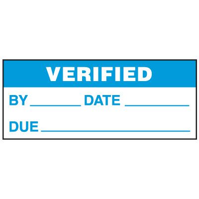 Write-On Status Roll Labels - Verified By ___ Date ___ Due ___