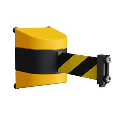 Yellow ABS Wall Mount Magnetic Retractable Belt Barriers