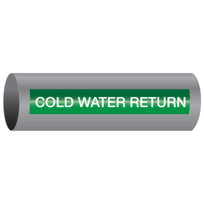Xtreme-Code™ Self-Adhesive High Temperature Pipe Markers - Cold Water Return