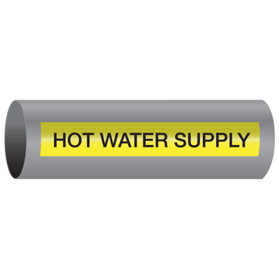 Xtreme-Code™ Self-Adhesive High Temperature Pipe Markers - Hot Water Supply