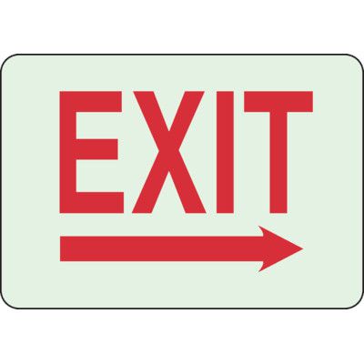 Luminous Exit Signs - Right Arrow