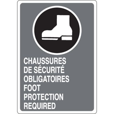 Bilingual CSA Signs - Chaussures De Securite Obligatoires Foot Protection Required