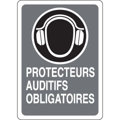 Bilingual CSA Signs - Protecteurs Auditifs Obligatoires Ear Protection Required