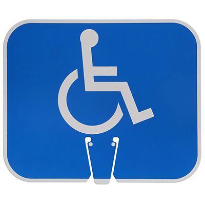 Traffic Cone Signs - Handicap Symbol