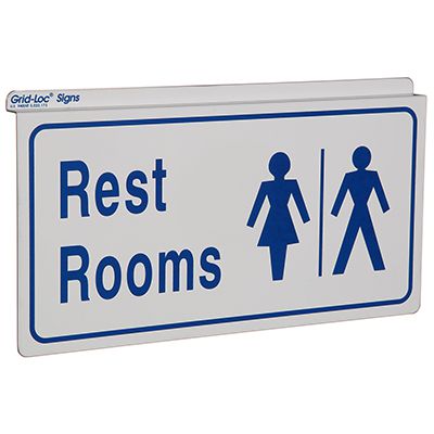 Restroom Signs - Drop Ceiling Double-Sided Signs