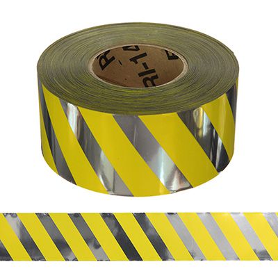 Reflective Barricade Tape - Caution Stripe