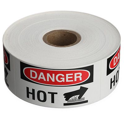 Safety Labels On A Roll - Danger Hot